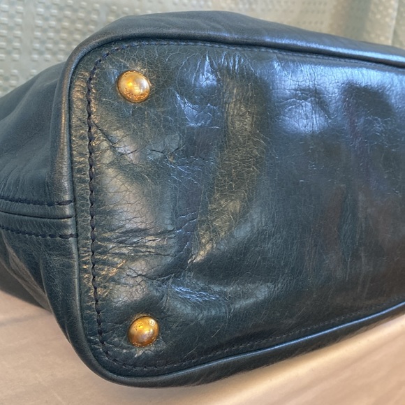 PRADA Large Blue Vitello Shine Leather Hobo - Picture 9 of 17